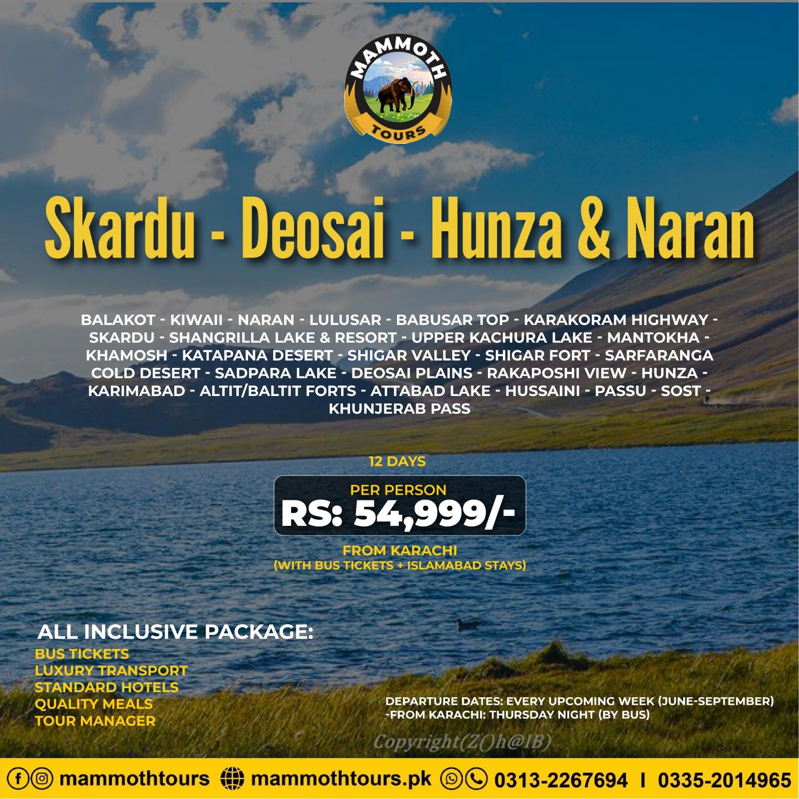 JUNE 1. Skardu and Hunza Valley - 12 Days - Khi