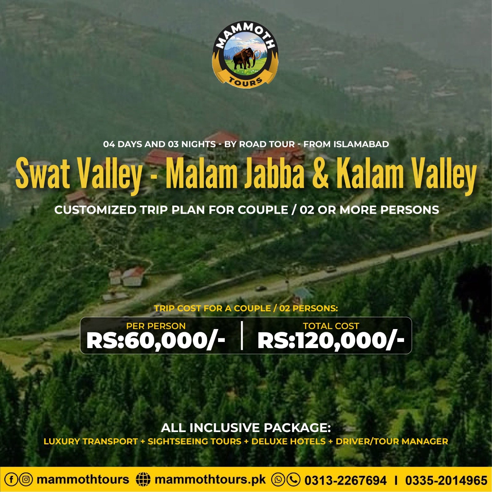 JUNE 10. Swat - Malam Jabba & Kalam - 04 Days