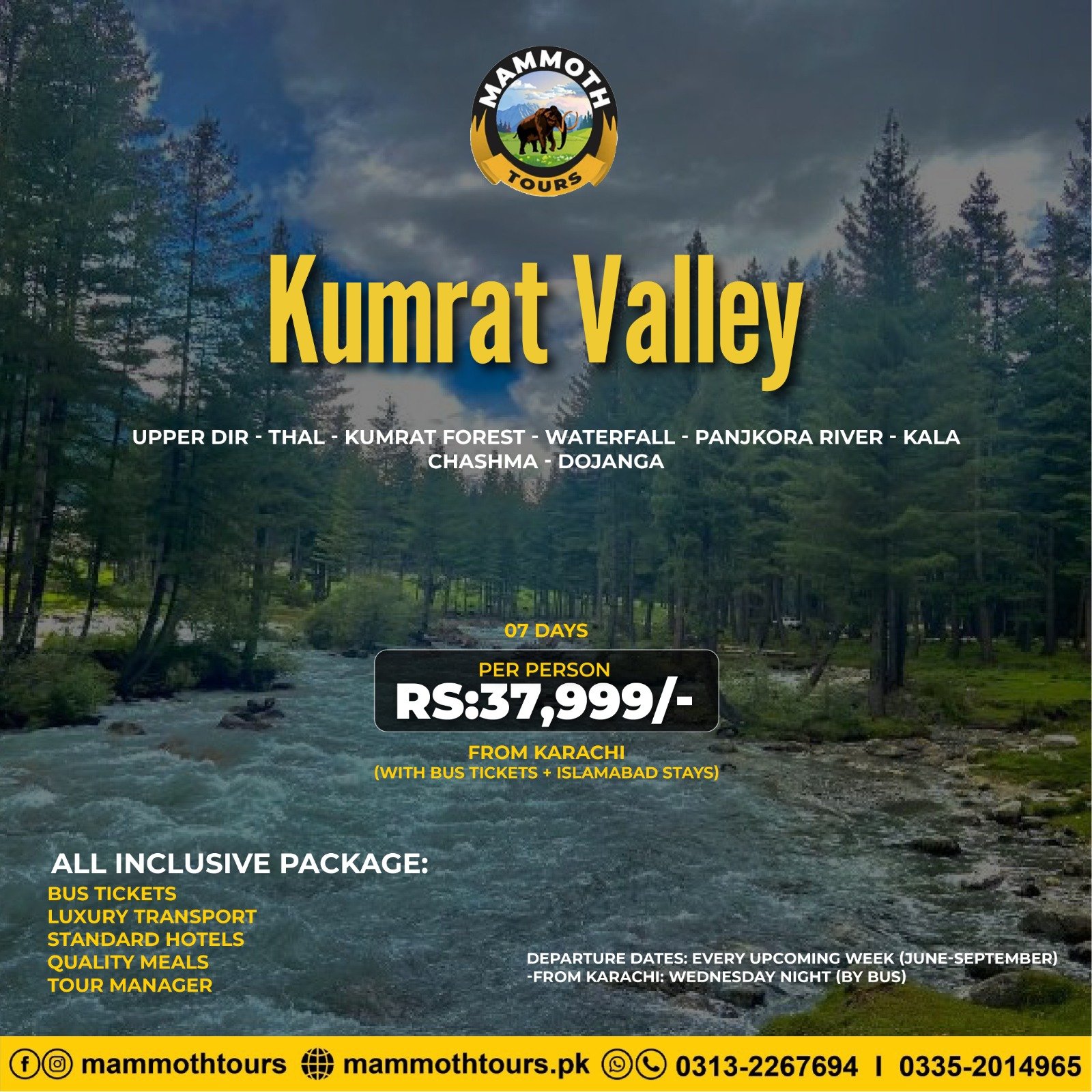 JUNE 7. Kumrat Valley - 07 Days - Karachi