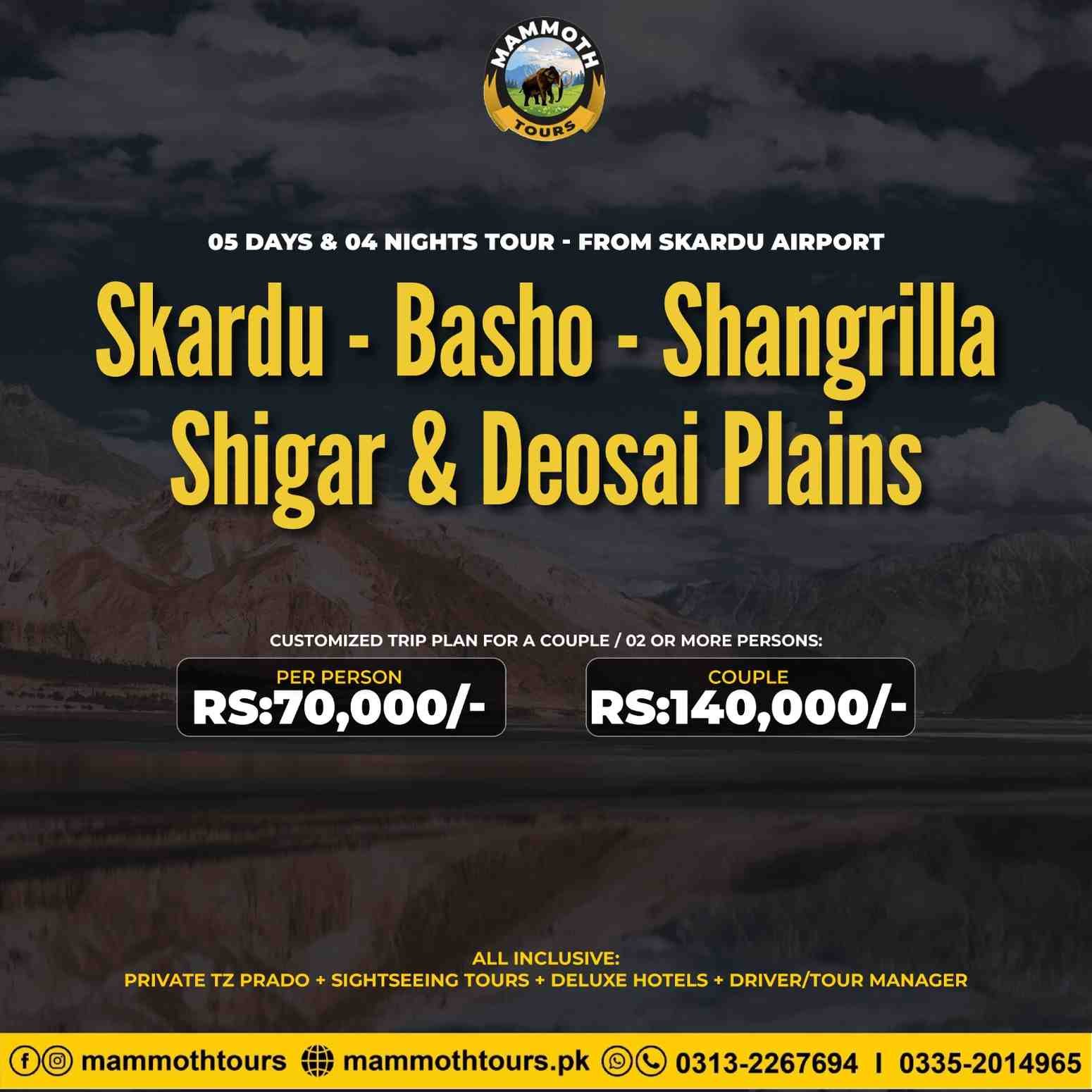 JUNE 13. By Air - Skardu & Deosai - 05 Days